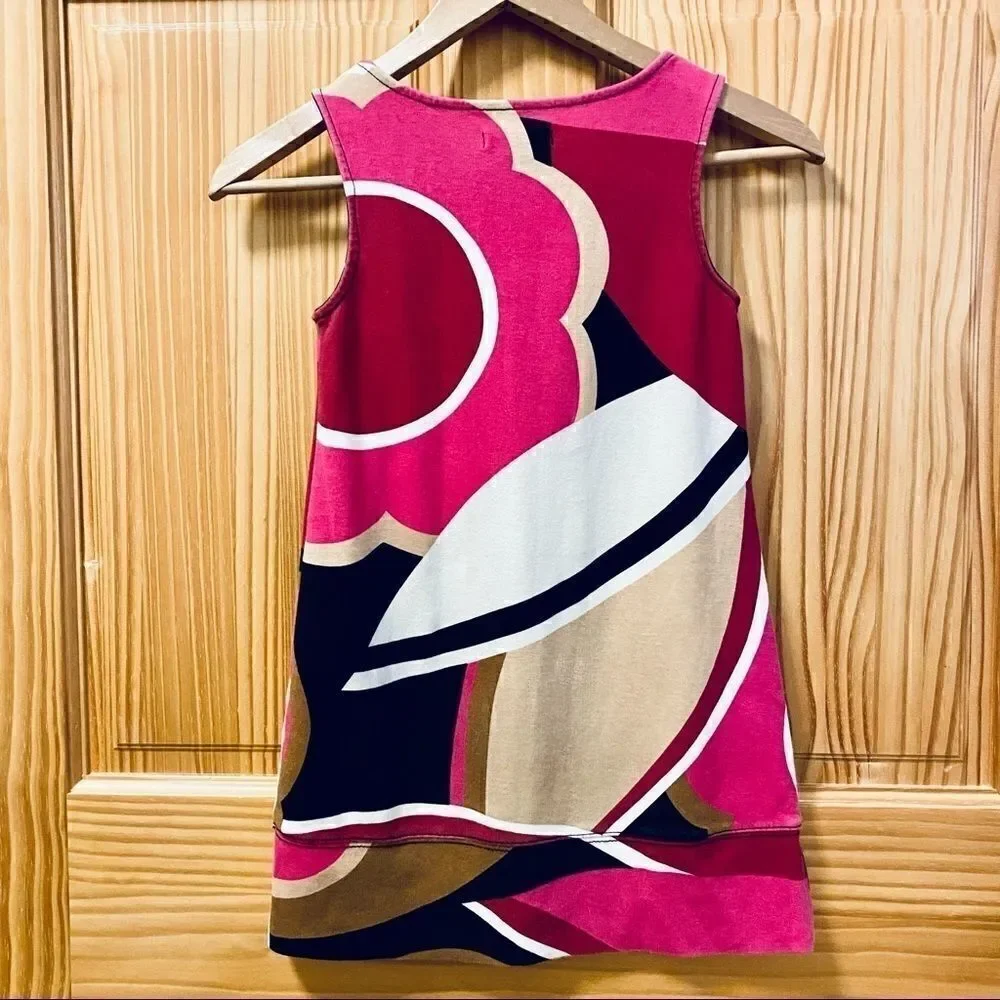Gap pink swirl knit sleeveless retro mod dress S